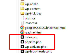 phpinfo.phpをアップする位置を示した画像